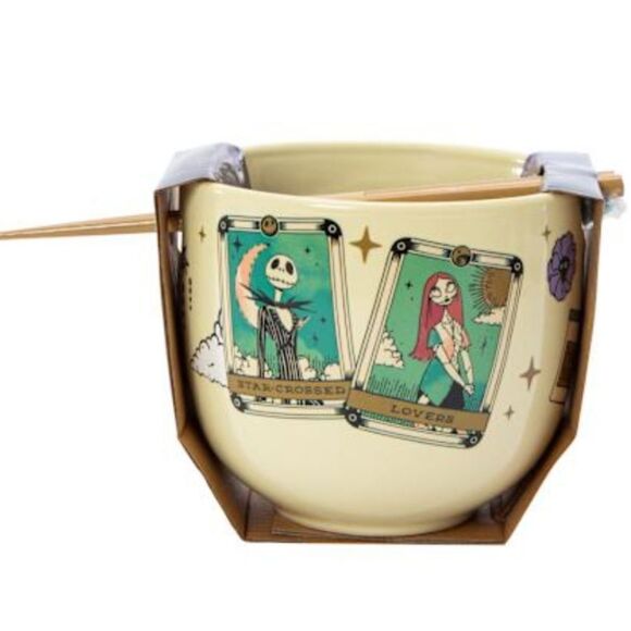 NIB NWT NIGHTMARE BEFORE CHRISTMAS Jack n Sally NOODLE BOWL gift set - Picture 3 of 6